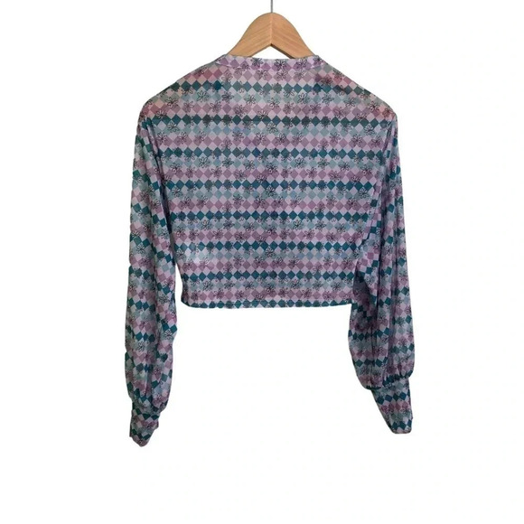 Urban Outfitters Cara Mesh Ruched Crop Top - Picture 6 of 10